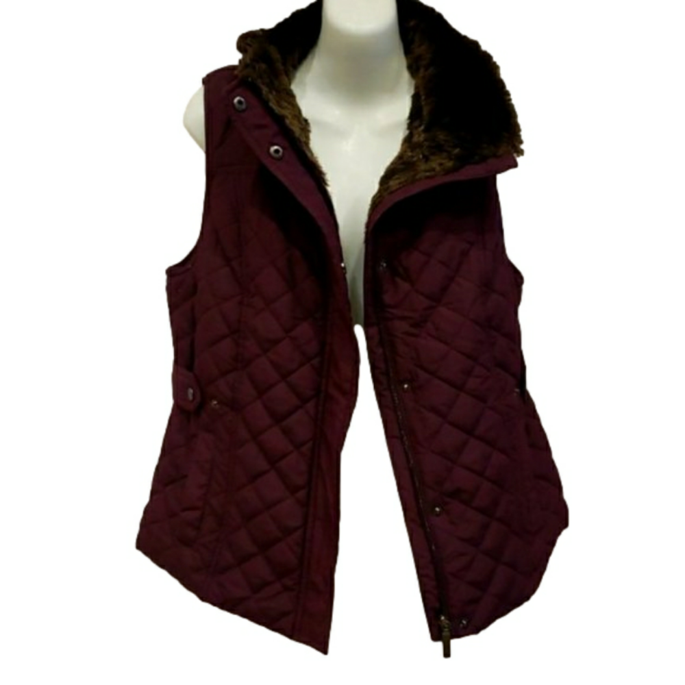 WEATHERPROOF Vest Quilted faux fur Ladies  Women's Size Medium